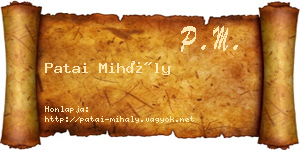 Patai Mihály névjegykártya