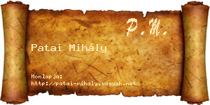 Patai Mihály névjegykártya